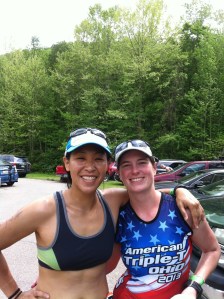 PT and I in transition getting ready for race #3.  I was tired and ready to get the show on the road.